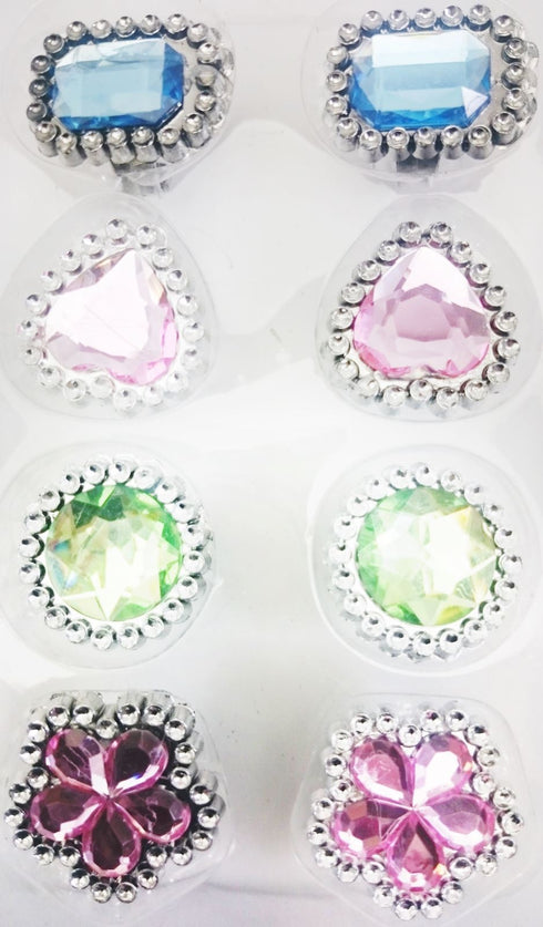 Princess Gem Rings - 8 Pack Plastic Toy for Girls DGI0859A