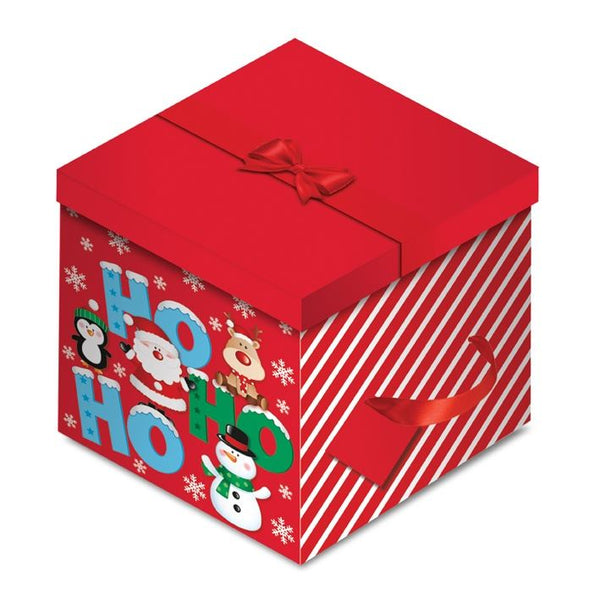 HO HO DESIGN SQUARE FLATE BOX. X-21876-BX