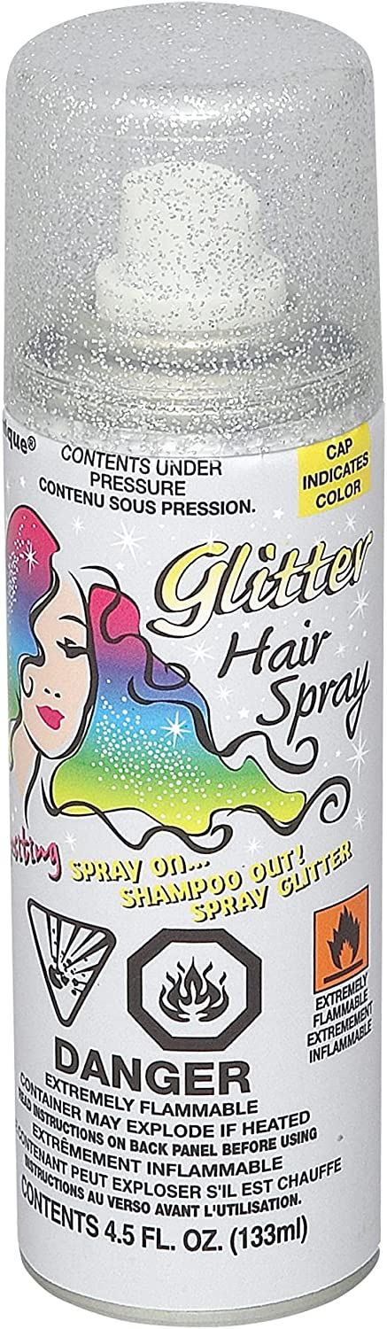 Silver Glitter Hair Spray - UNIQUE PARTY 4.5oz UNI9051S