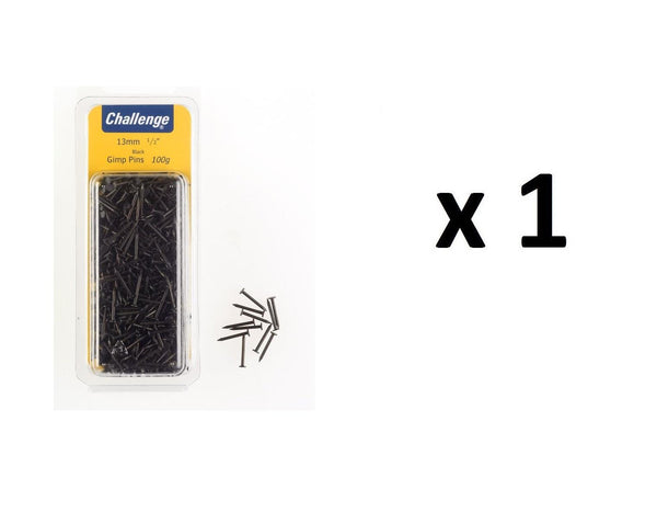 Upholstery Gimp Pins 13mm 100g - Challenge Black FS40245