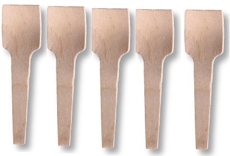 100 WOODEN ICE CREAM SPOONS 9.4CM. 10625