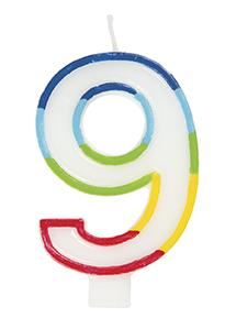 Rainbow Number Candle - GSD9 Birthday Party Candle
