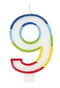 Rainbow Number Candle - GSD9 Birthday Party Candle