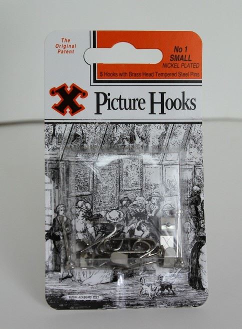 Nickel Plated Hooks - SHAW X Small Picture Hooks 5/Pack FS12823