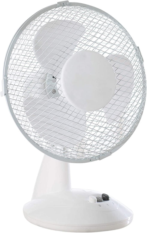 FINE ELEMENTS OSCILLATING 9 INCH DESK FAN WITH 2 SPEED SETTINGS. COL1250GE