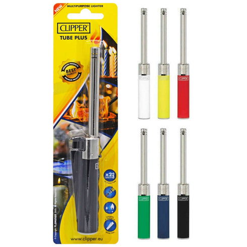 Multipurpose Lighters - CLIPPER Tube Plus in Assorted Colours