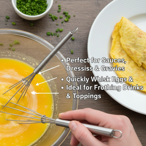 CHEF AID SET 2 MINI WHISKS IN WHITE. 10E21325