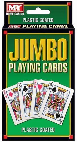 Jumbo Playing Cards - Durable Plastic Coated Deck TY6547