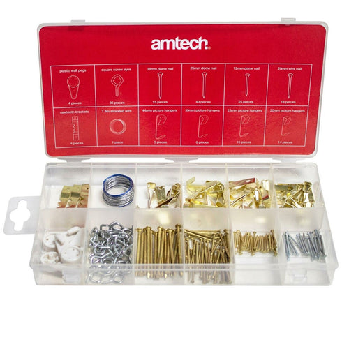 Picture Hanging Kit - AMTECH 180pcs AMS5162 for Easy Wall Mounting