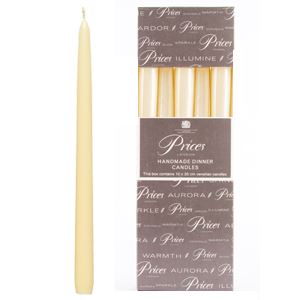 PRICES VENETIAN WRAPPED IVORY CANDLE 25CM / 10 INCH 7HRS 10/PK. VW101016