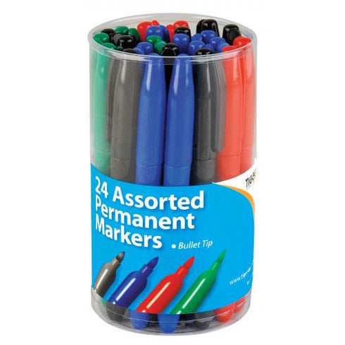 Bullet Tip Markers - TIGER Permanent 2mm, 24 Pack T301498
