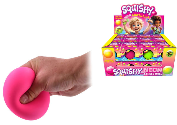 Neon Squishy Stress Ball 6.5cm - Vibrant Stress Relief Toy