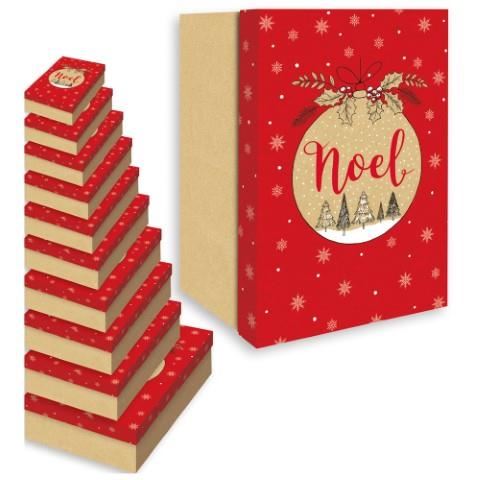 NOEL CHRISTMAS XMAS NESTED GIFT BOXES 10/PK. XALGB607