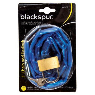 Chain Padlock Set - BLACKSPUR 3FT 900MM X 3.6MM with Padlock BB-BH202