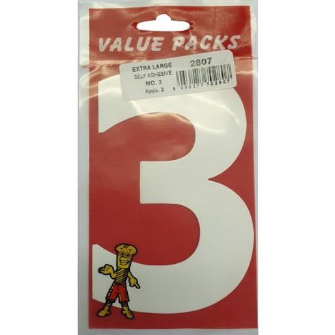 Extra Large Self Adhesive Numbers - FAST PAK VALUE 2807