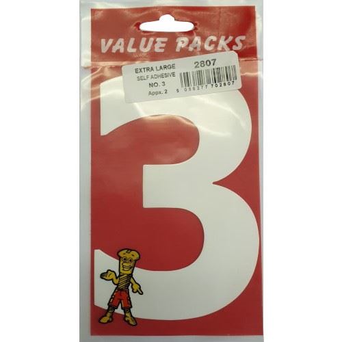Extra Large Self Adhesive Numbers - FAST PAK VALUE 2807
