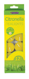 Citronella Tealights - Anti Bug Mosquito Repellent, 12 Pack