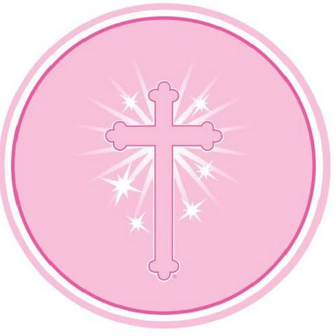 8PK RELIGIOUS PLATES PINK. DP31031