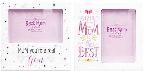 ASSORTED COLOUR MUM COLOUR PRINTED PHOTO FRAME 4" X 6". PI734042