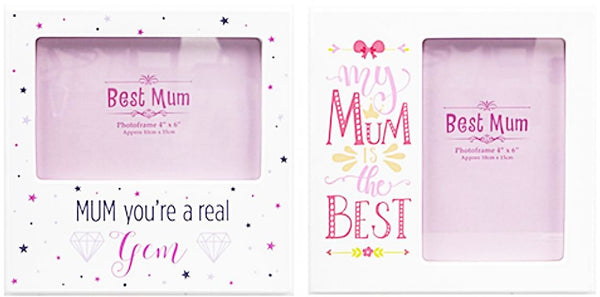 ASSORTED COLOUR MUM COLOUR PRINTED PHOTO FRAME 4" X 6". PI734042