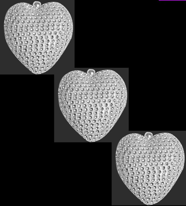 DIAMANTE HEARTS BAUBLES 8CM 3/PK. DP54281