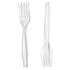 Heavy Duty Plastic Forks - Bulk 100 Pack Clear PS Fork 0042100CL