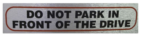 No Parking Sign - High Brushed Metallic Self Adhesive, 17x4cm