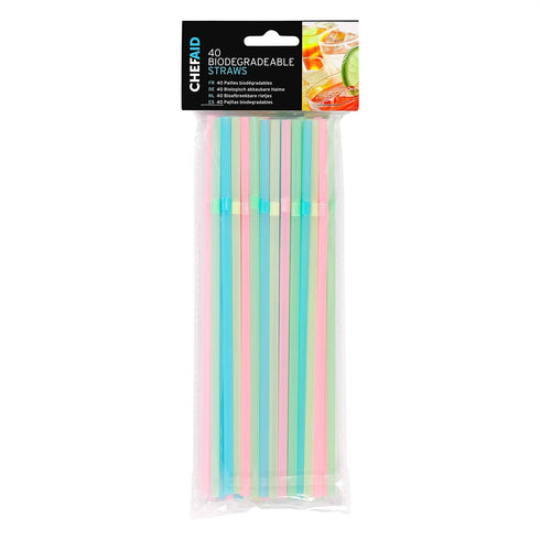 Eco-Friendly Straws - Assorted Colour Pack of 40 | 10E02010