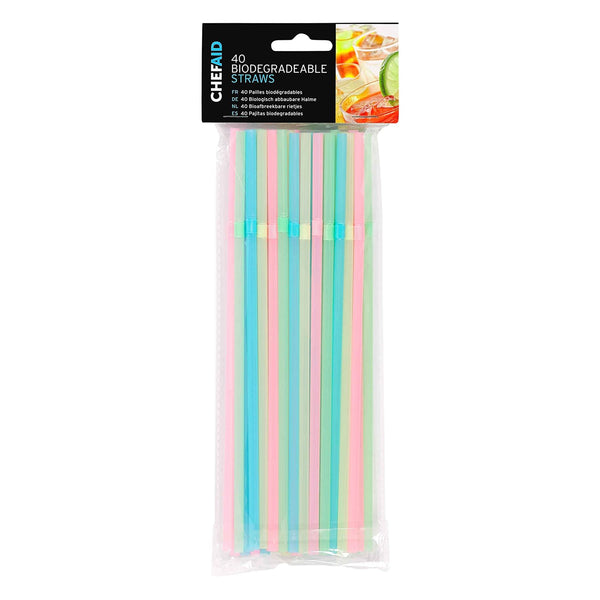 Eco-Friendly Straws - Assorted Colour Pack of 40 | 10E02010