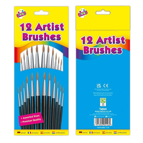 Artist Brush Set - TALLON ARTIST BRUSHES 12/PK T5126