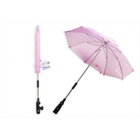 FIRST STEPS PLAIN PRAM PARASOL UMBRELLA 16 INCH - PINK. FS630