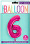 Pink Number 6 Balloon - Perfect for 6th Birthday Celebrations