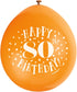 80th Birthday Balloons - Unique Party Happy Latex Pack | UNI56055