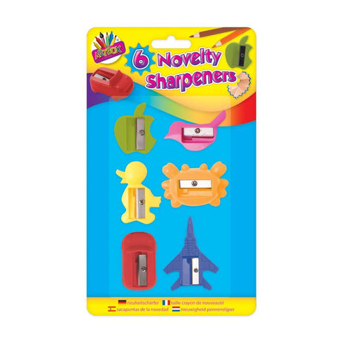 Novelty Pencil Sharpeners - 6 Party Fun Pack, Item 1078
