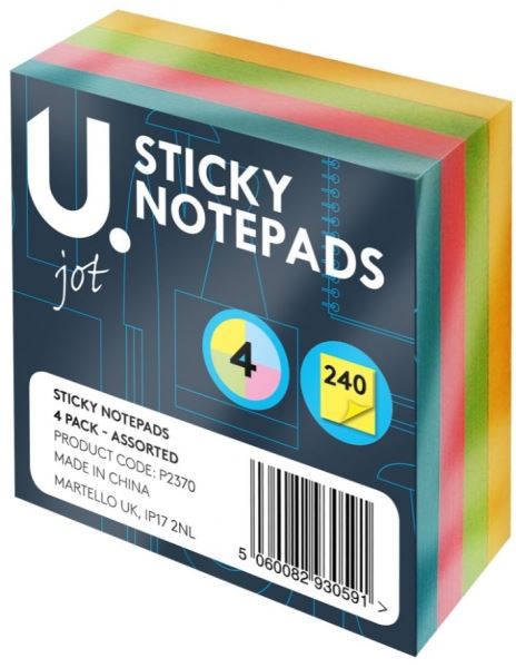 Sticky Notes Pack P2370 - Convenient 4 Pack for Organizing
