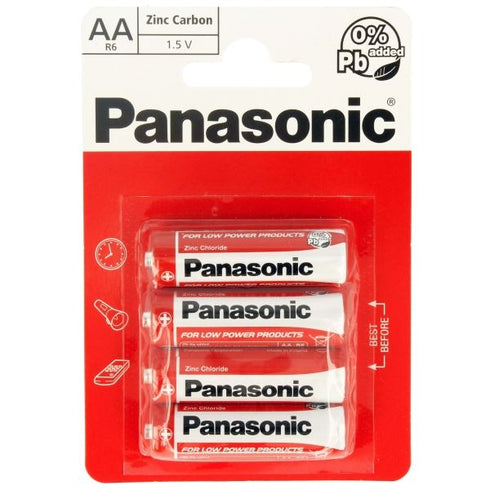 Panasonic AA Batteries - Zinc R6R 4 Pack High-Performance