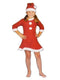 GIRLS SANTA SUIT XMAS OUTFIT FANCY DRESS COSTUME - CHILDREN FATHER CHRISTMAS CLOTHES ( 3 PIECES ). JLS5611