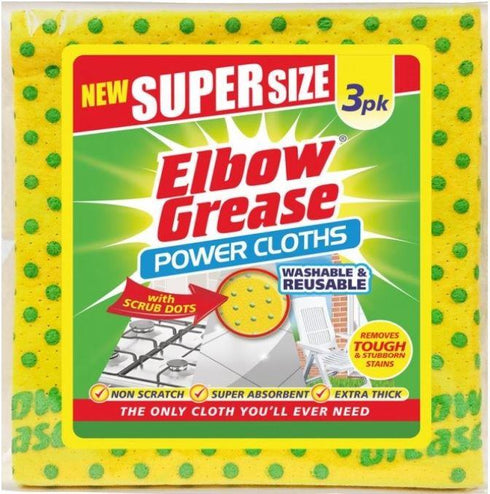 Power Cleaning Cloths - Elbow Grease Super Size 3 Pack EG32