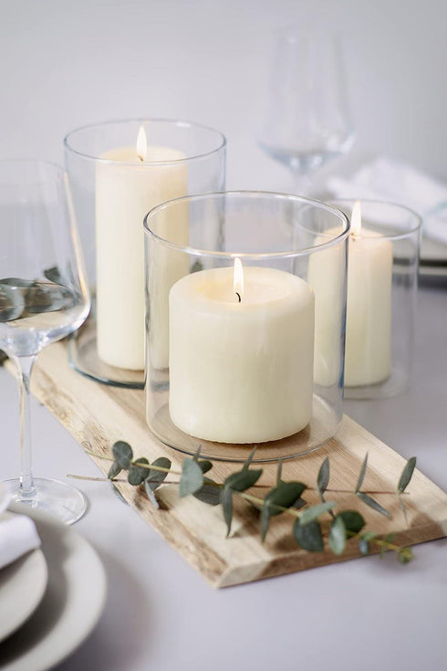 PACK OF 12 CREAM PILLAR CANDLES 40 X 60 MM. PS15360