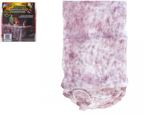 HAUNTED HOUSE BLOODY GAUZE TABLE CLOTH 160 X 215CM. PI976139