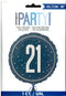 21st Birthday Balloon - Unique Glitz Blue Foil Decoration