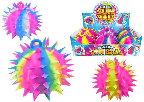 ASSORTED JUMBO SPIKEY RAINBOW BALL 17CM. TY3916