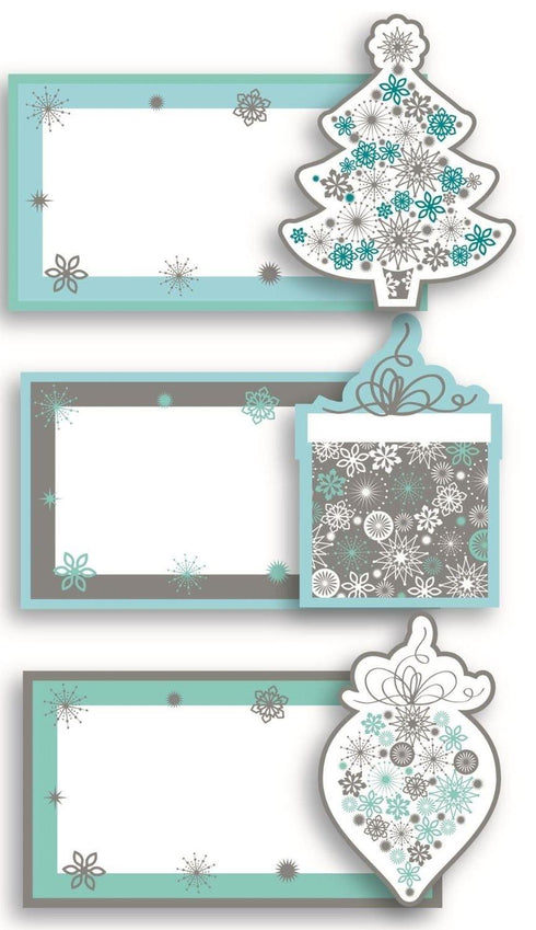 12 LUXURY HANDCRAFTED PLACE CARDS SNOWFLAKE BLUE. 13875