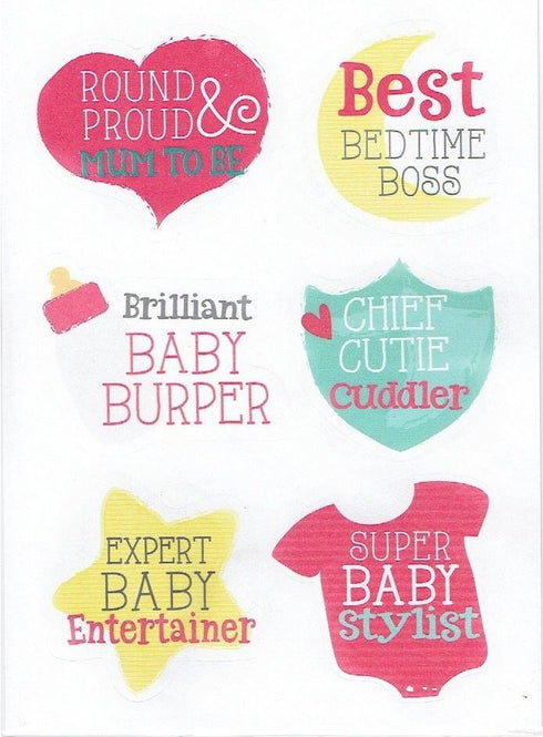 12 BABY SHOWER STICKERS. 21213-S
