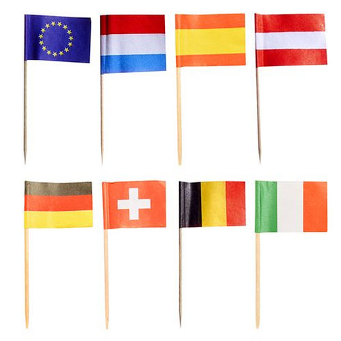 50 FLAG PARTY PICKS 8CM NATIONS. PS12665