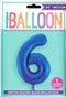 Blue Number 6 Balloon - Perfect for 6th Birthday Celebrations