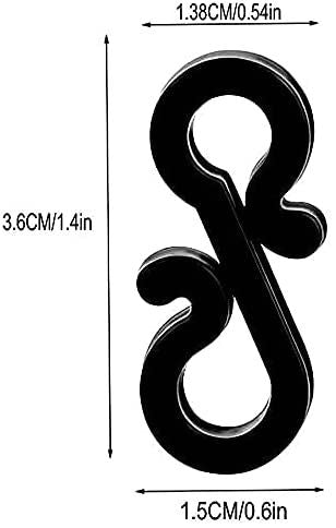 25 BLACK S SHAPE MINI GUTTER LIGHT HOOKS CLIP. FF0125BLR