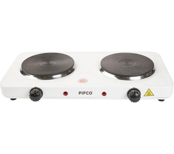 PIFCO DOUBLE ELECTRIC HOT PLATE WHITE 2000W. 204776