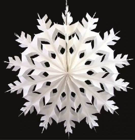WHITE 24CM PAPER SNOWFLAKE. X10167SNFL