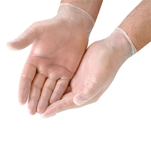 HYDI CLEAR VINYL POWDER FREE GLOVES 100/PK - MEDIUM. HY4014